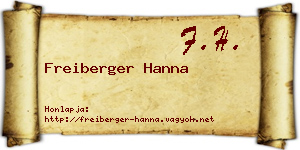 Freiberger Hanna névjegykártya